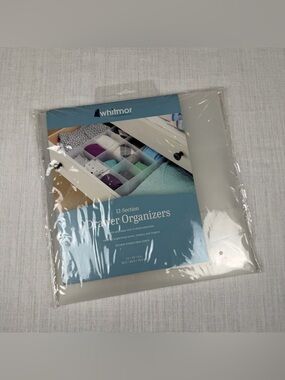 Whitmor 12-Section Frosted Drawer Organizer - White 12x12”